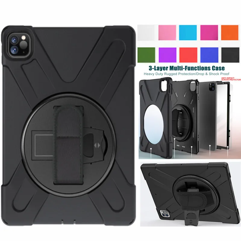 

Case For iPad Pro 11 inch 2020 Model iPad Pro 11" 2020 Kids Safe Shockproof Heavy Duty Silicone 360 Rotate Hand stand Holder