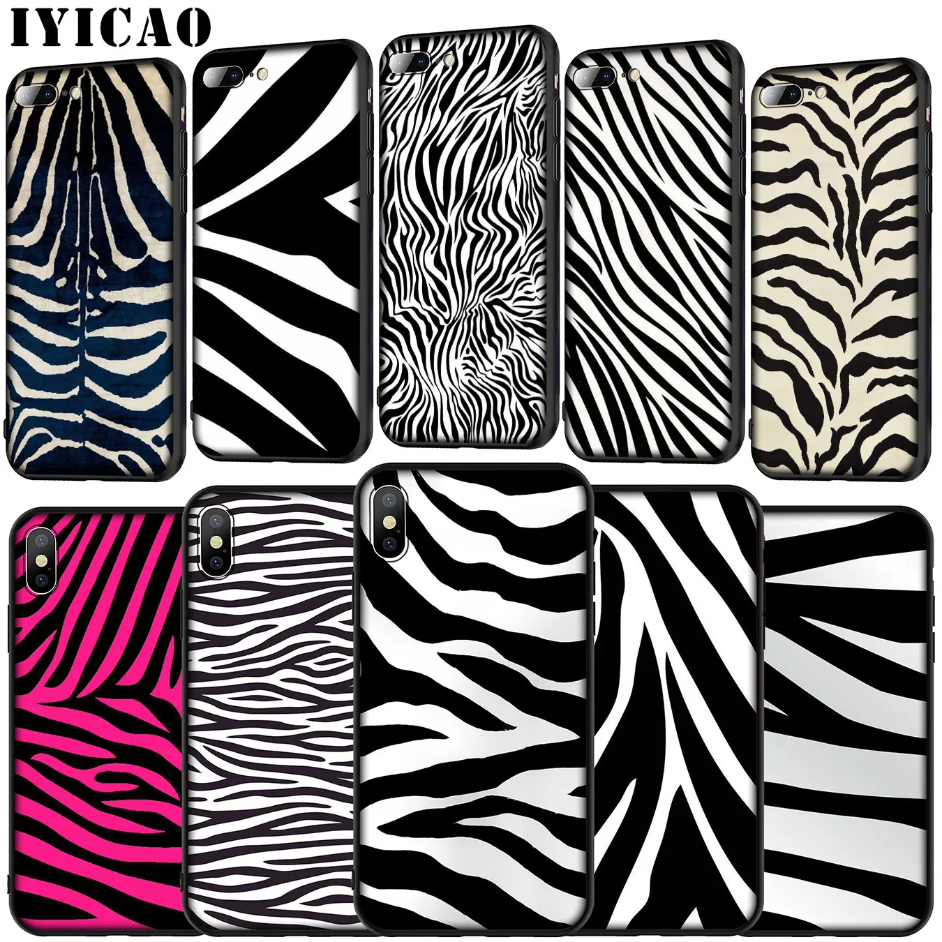 zebra stripe Black and white Pattern Soft Silicone Cover Case for iPhone 11 Pro XR X XS Max 6 6S 7 8 Plus 5 5S SE Phone |