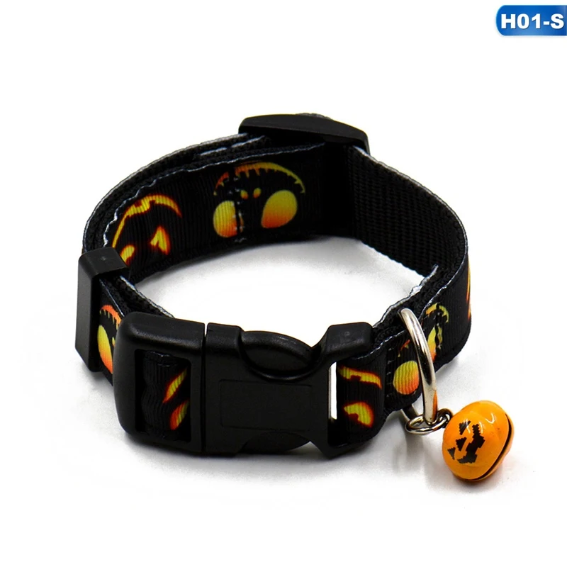 Регулируемые нейлоновые ошейники для собак, ошейники для домашних животных с колокольчиками, Очаровательное ожерелье, ошейник для маленьких собак, кошек, ошейники, товары для домашних животных на Хэллоуин