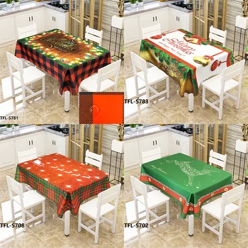 

2019 European Christmas Waterproof Tablecloth Creative Table Cloth Rectangular Dinner Table Cover140x240cm Factory Directly Sale