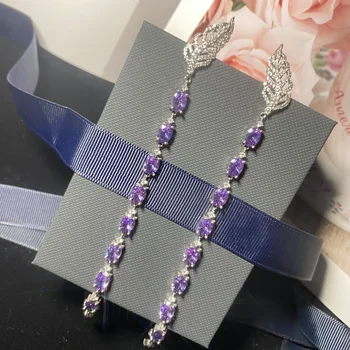 

130MM Super Long Tassels Famous Design Feather Leaf Full Mirco Paved Microl Zirconia Wedding Earring Fashion Jewelry E7458