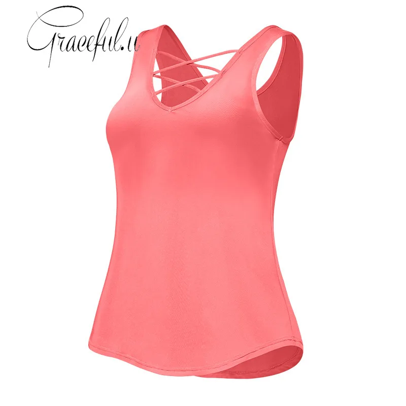 Sexy Yoga Tops Women Solid Quick Dry Breathable Sport Vest Running Fitness Gym Wear Elastic Slim Workout Shirt Sportswear