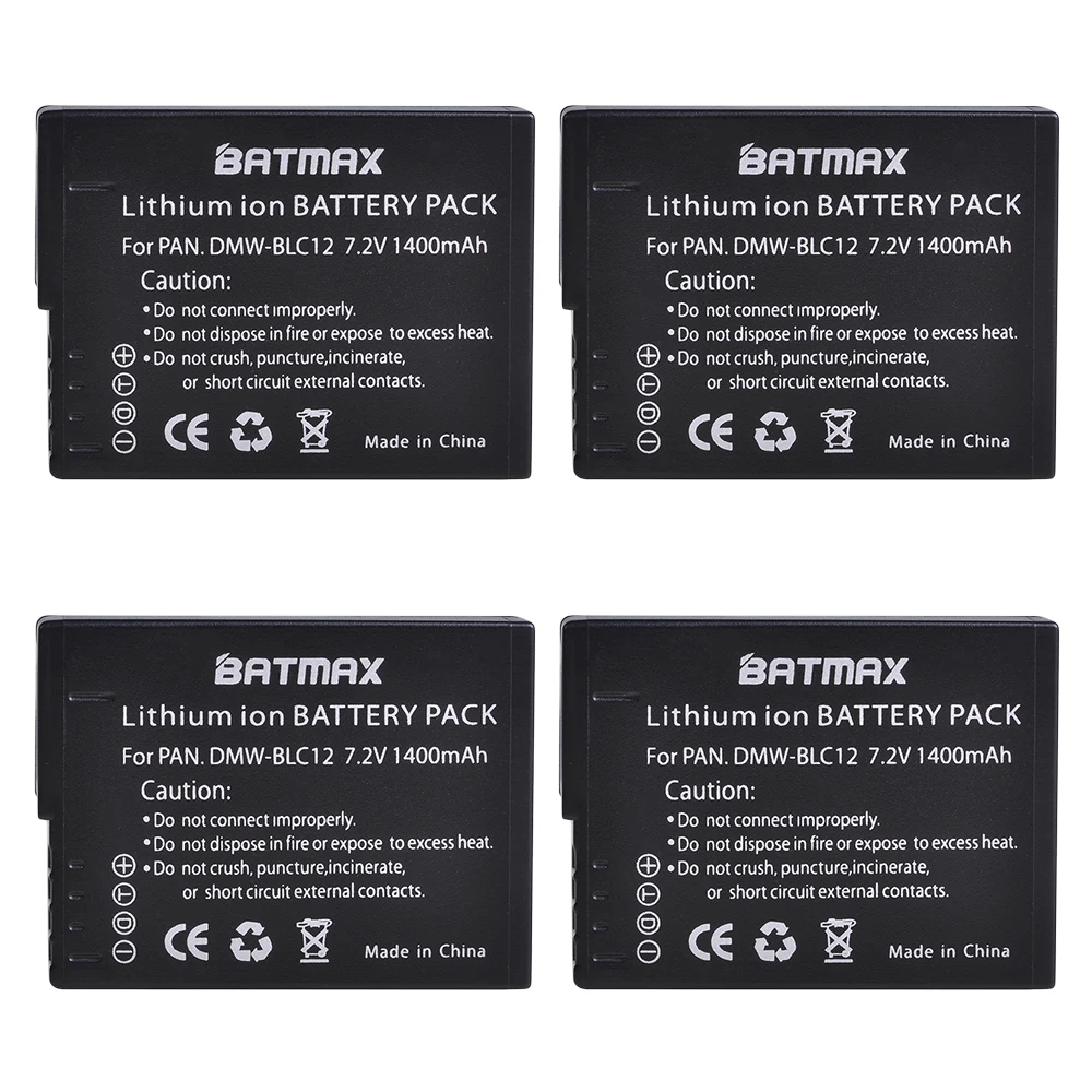 4Pc Высокая емкость DMW-BLC12 DMW BLC12e DMWBLC12 BLC12 батарея для Panasonic FZ1000, FZ200, FZ300, G5, G6, G7, GH2, DMC-GX8 - Цвет: 4Pc