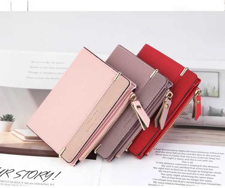 New Women Wallet Small Cute Wallet Women Short Leather Women Wallets Zipper Purses Female Purse Clutch Coin Purse Lady Bags