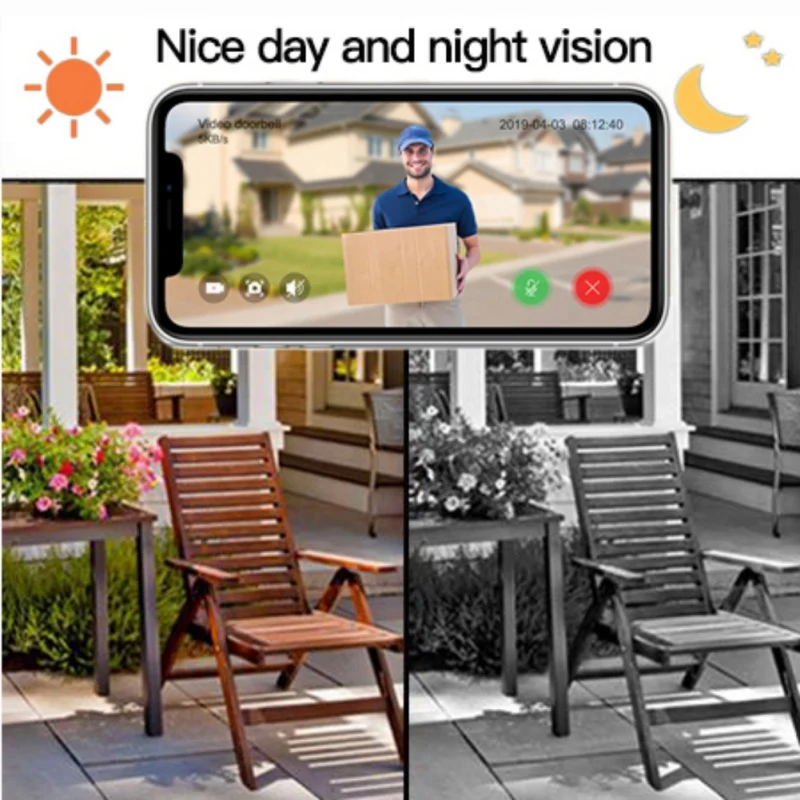 Cheap V6 wifi Doorbell Smart Wireless 720P video camera Cloud storage door bell cam waterproof home security house bell Gray