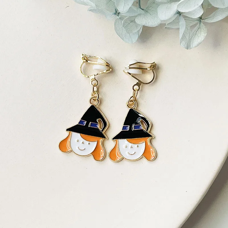 Halloween Clip on Earrings Simple Fashion Adult Child No Pierced Earrings Ear Clip Cartoon Cute Cuff ear clip earrings clip earrings ear clip ear accessories