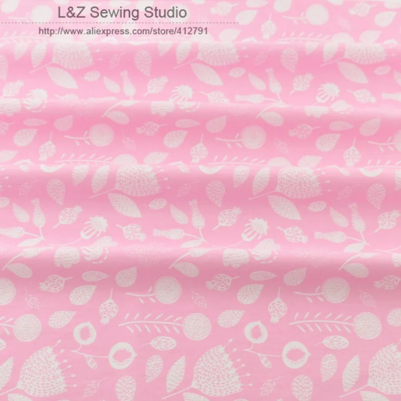 2015 new 156#-1 pink printed floral patterns 50cmx160cm/piece fabric cotton tilda quilting home textile for bedding cloths | Дом и сад