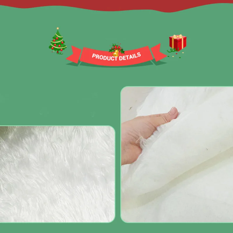 Hot Christmas Tree Skirt White Plush Tree Skirt Aprons Christmas Tree Carpet Christmas Decorations for Home New Year Xmas Decor