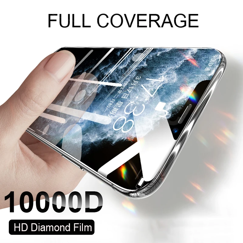

Full Cover Protection Screen Protector on For iPhone 11 Pro Max XR X XS Max 6 6S 7 8 Plus Tempered Glass Screen Protector