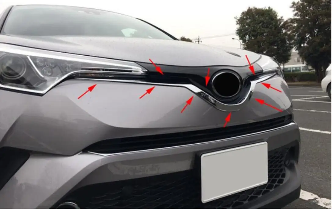 ABS Хром Авто Передняя решетка Накладка для Toyota C-HR CHR C HR- автомобильные аксессуары Стайлинг 1 шт