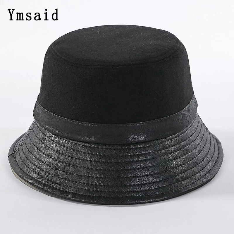 Новинка 2019 модная кожаная шерстяная фетровая шляпа с широкими полями для мужчин