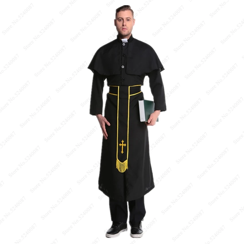 Средневековая мантия для Хэллоуина мужчин женщин монах жрец Нун пальто монашка