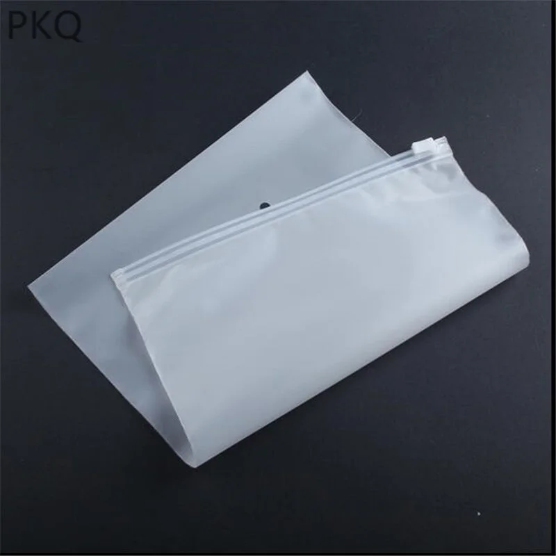 50pcs Plastic Clear/Silver Zip Lock Clothing Storage Bag w/ Hang Hole 6.3x9.1" 