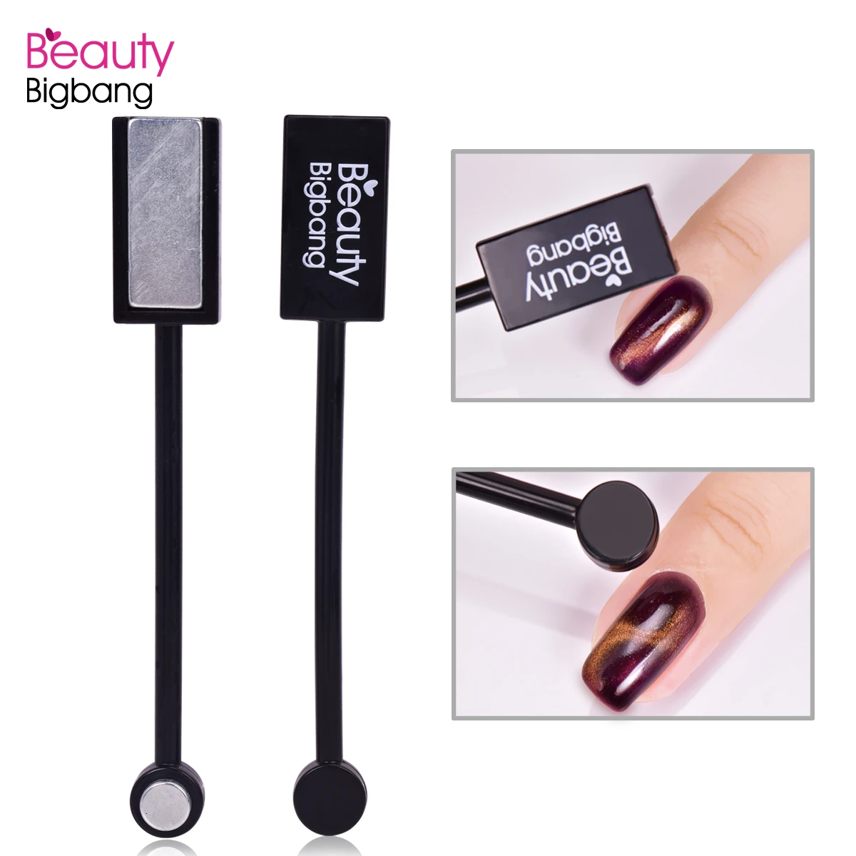 

BEAUTYBIGBANG 1Pc Dual End Strong Cat Eye Magnetic Stick Black Handle 3D Effect Plate For UV Gel Manicure Nail Art Magnet Stick
