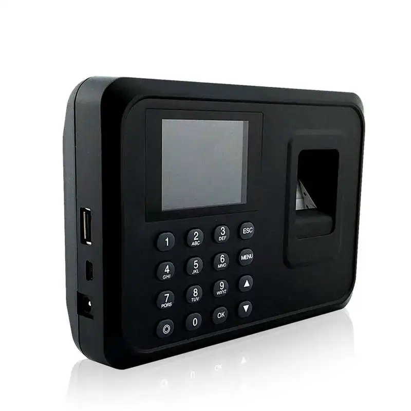 2.4 Inch Biometric Fingerprint Attendance Machine Usb Finger Scanner Time Card Locker Free Software Password For Security System