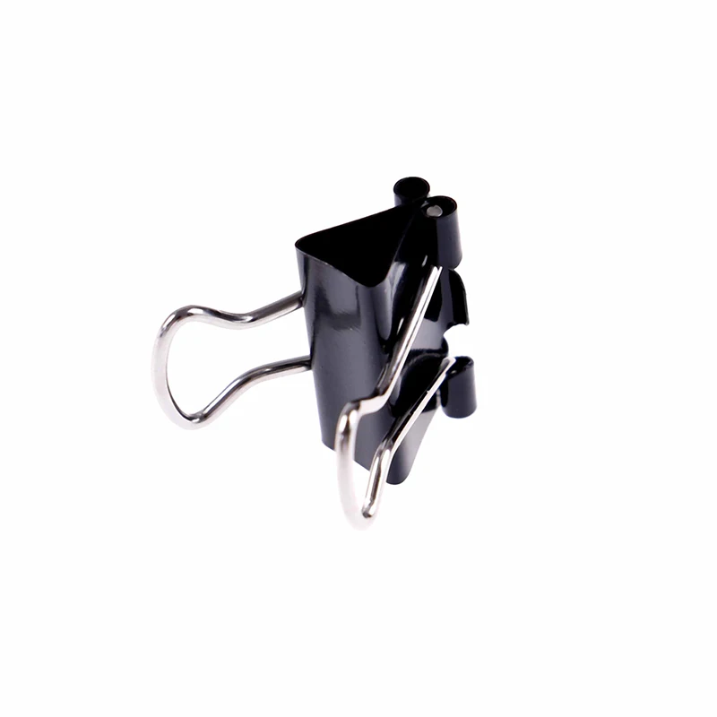 Paper Clip 12pcs 15mm Foldback Metal Binder Clips Black Grip Clamps Office School Stationery Paper Document Clips