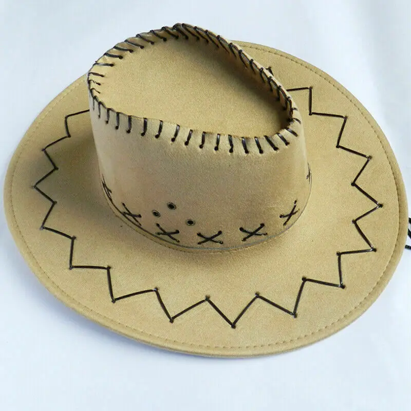 Мужская Женская Ковбойская ковбойская шляпа, ретро Солнцезащитная шляпа, обжимные солнцезащитные кепки