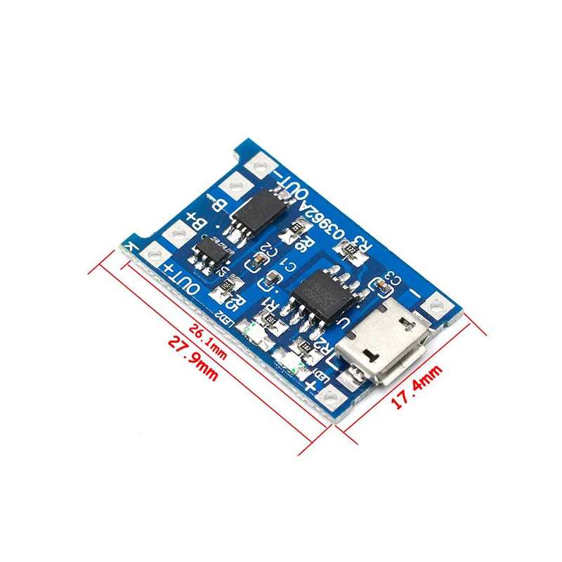 5 шт. Micro USB 5 в 1A 18650 TP4056 модуль зарядного устройства литиевой батареи зарядная плата с защитой двойные функции 1A li-ion