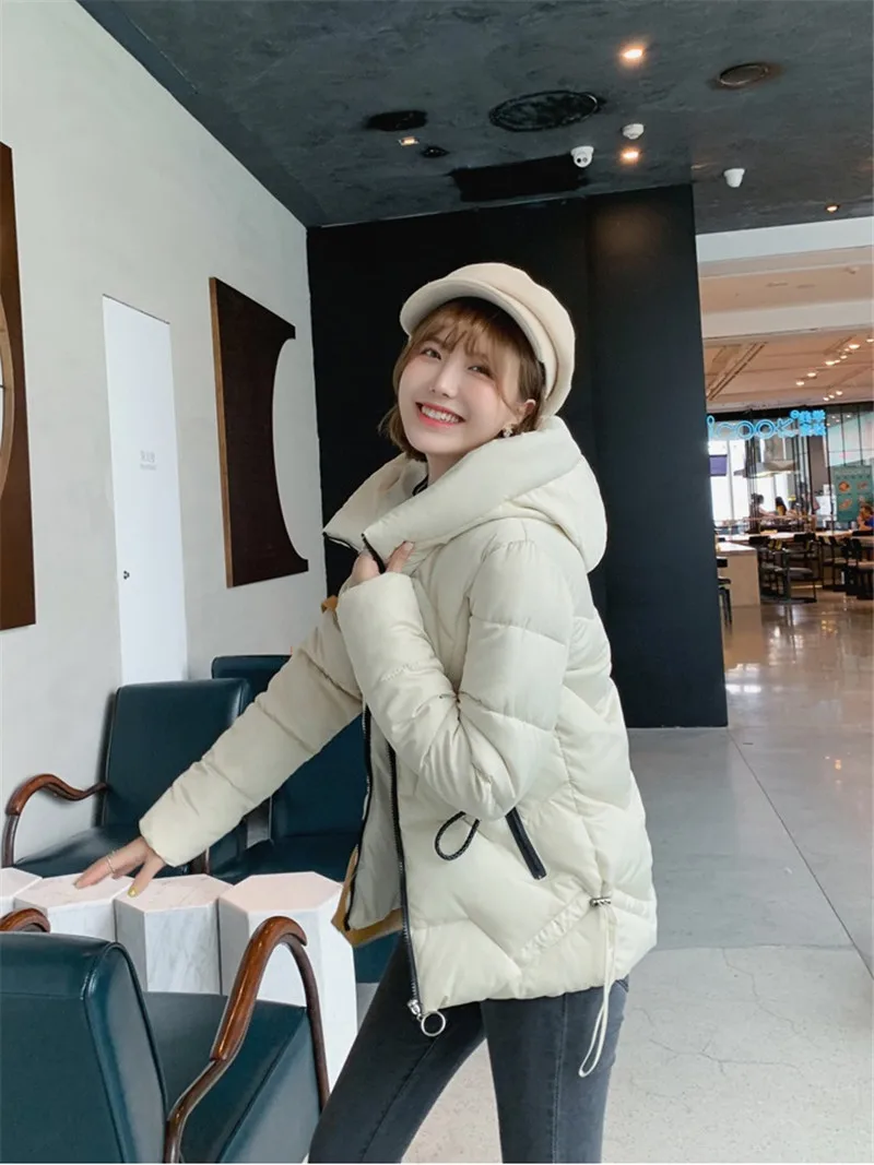 Новая женская зимняя хлопковая куртка с капюшоном, теплое пальто размера плюс 6XL, куртка с хлопковой подкладкой, Женская парка, верхняя одежда R1093