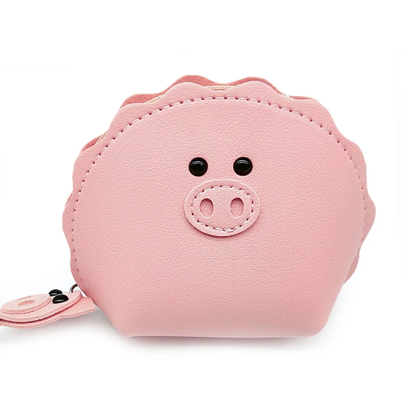 

Cartoon Pig Coin Purse PU Leather Pouch Clear Purse Zipper Change Purse Girl Gift Mini Purse Card Key Change Purse Card Holder