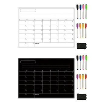 

Magnetic Refrigerator Chalkboard,Weekly Menu, Meal Planner, Grocery Shopping List, Board, for Kitchen Fridge with 8 Color Marker