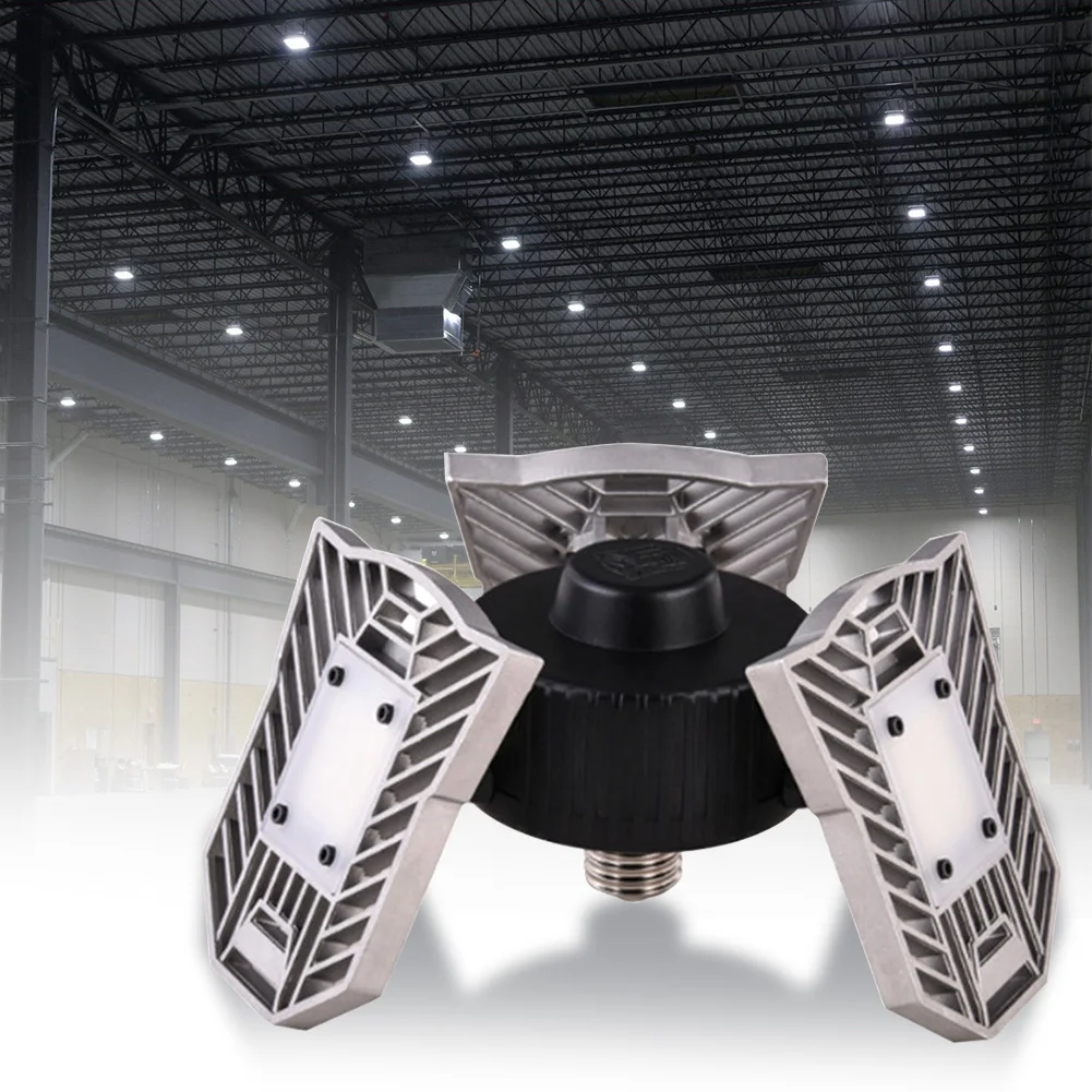 

Waterproof Bright Adjustable Barn Led Deformable Foldable Ceiling Workshop Industrial Garage Light Warehouse Basement Station