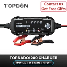 Car-Battery-Charger Lead-Acid IP65 Topdon T1200 12V Automatic 6V for 80AH