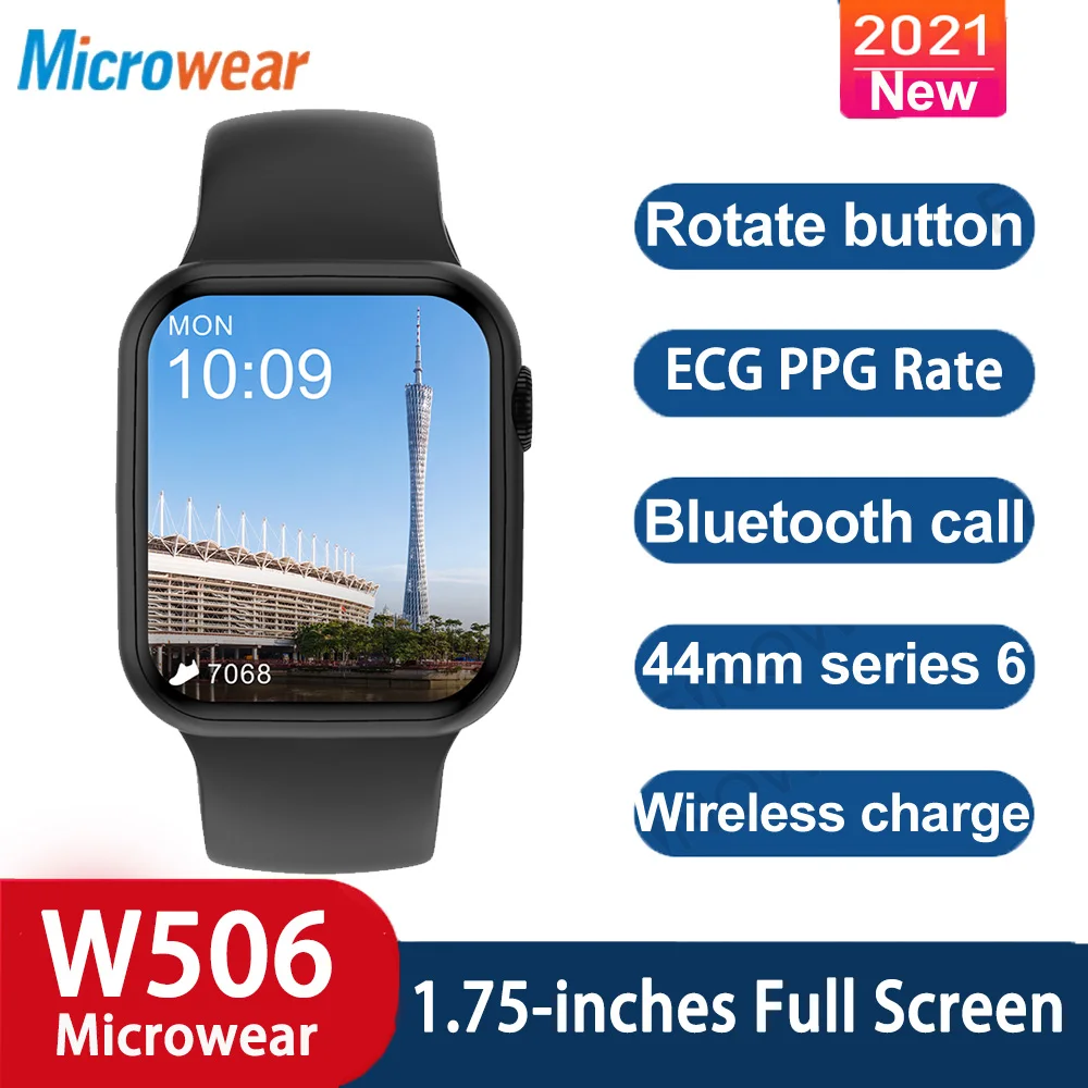 Microwear IWO W506 Smart Watch Update From W56 Full Touch Screen Bluetooth Call IP68 Waterproof Sport Clock Men Women Smartwatch