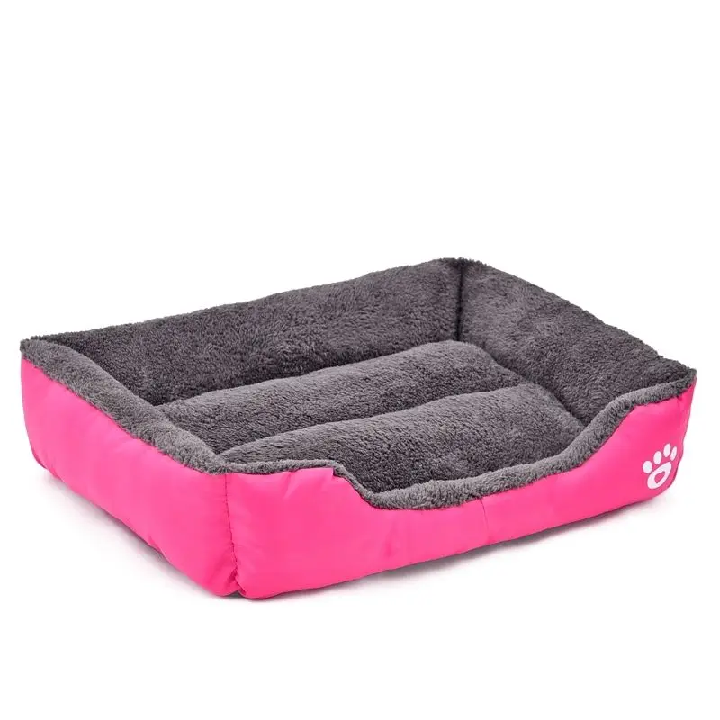Pink S-3XL, флисовая кровать для собаки, лапа, паттрен, водонепроницаемый нижний диван для питомца, теплый коврик для собак, кошек, кровати, домик для маленьких и больших собак, Прямая поставка - Цвет: Pink