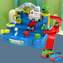 

Boys Racing Train Tracks Rail Cars Adventure Manual Car Toy Table Game Puzzle Toys For Children Racing Train Tracks Toy Gift