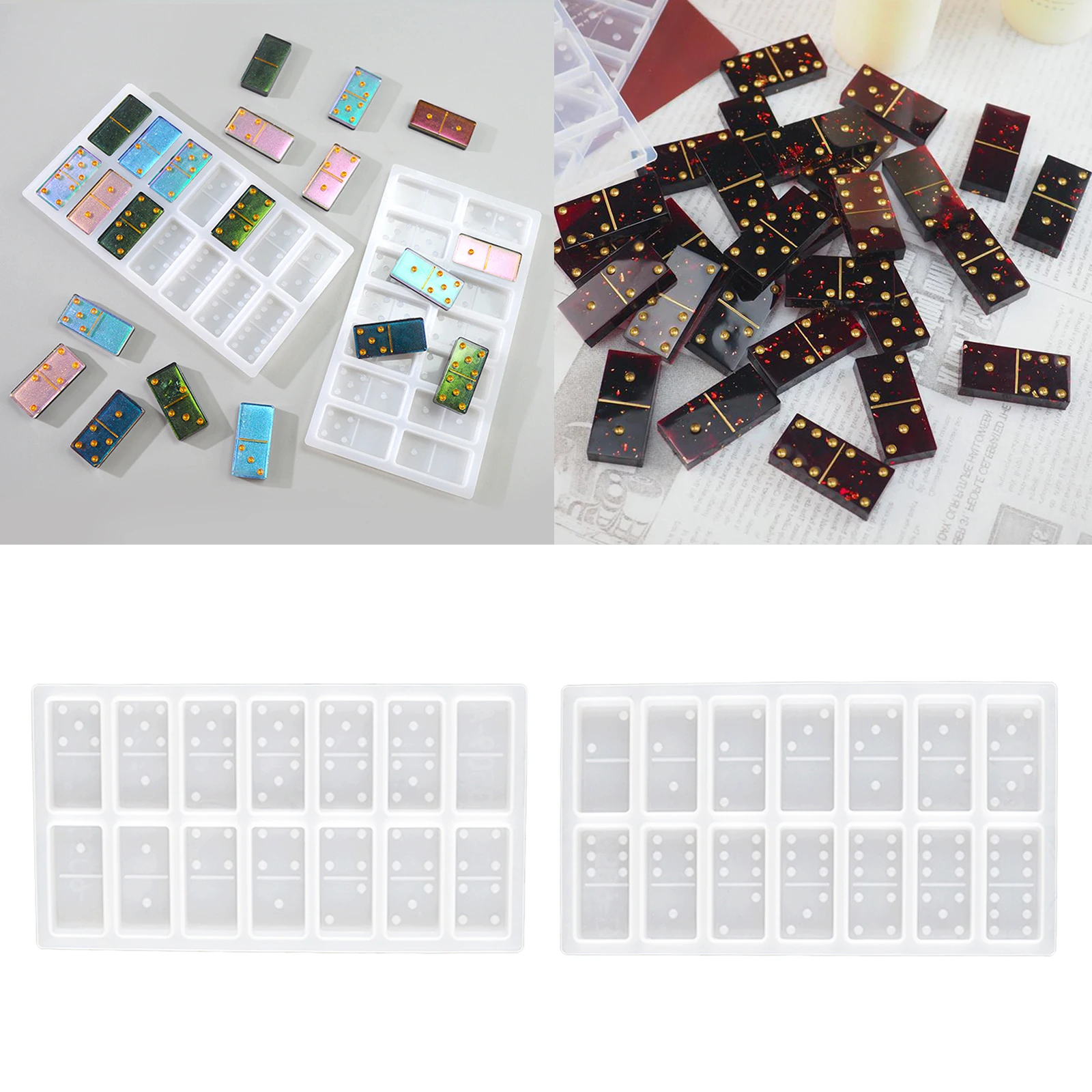 Silicone Mold DIY Dominoes Games Toy Craft for Resin Casting Mould Soap Making