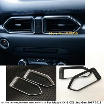 

For Mazda CX-5 CX5 2nd Gen 2017 2018 2019 2020 Car Garnish Cover Trim Front Middle Air Conditioning Outlet Vent Frame 2pcs