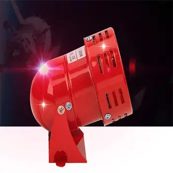 

MS-190 AC 220V 110V DC 12V 24V 110DB Red Mini Metal Motor Siren Industrial Alarm Sound electrical guard against theft