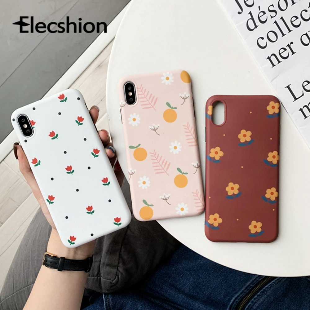 

Flower Matte Case For iPhone 6 7 8 Plus 6s X Soft Silicone Covers For iPhone 6S 8 7 XS Max XRX Cartoon Tpu Cute Protective Coque