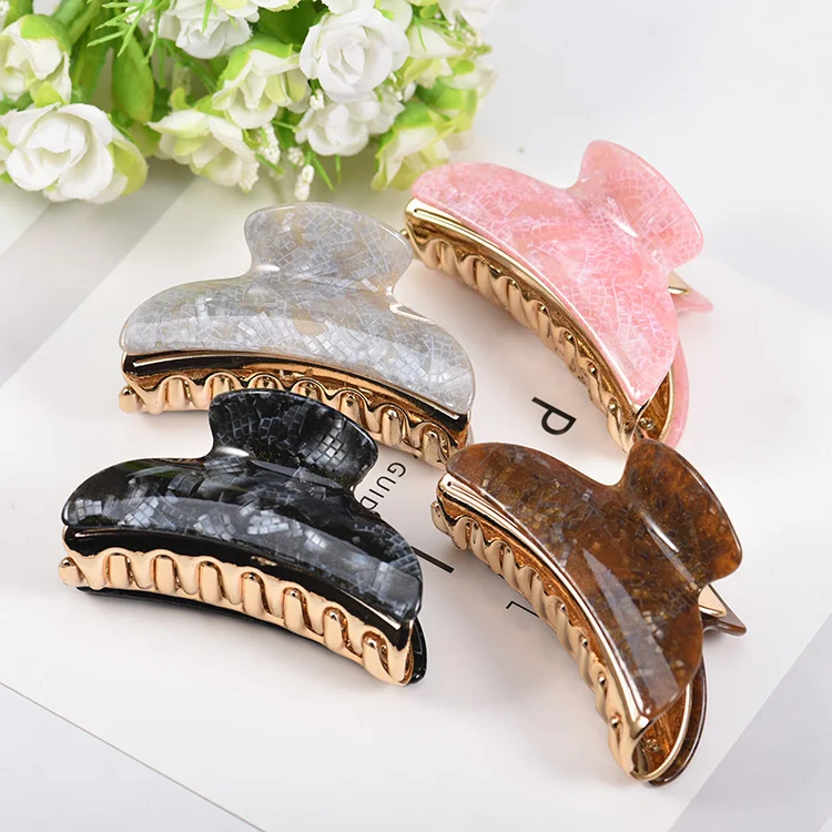 Making Hair Crabs High Quality Acrylic Claw Clips for Thick Hair Accessoires Large Size Hairgrips Lazy Hair Style Headwear 2021 elegant lazy style flower feather hair clip for women oversized forest hair claw temperament back head clip hair accessories