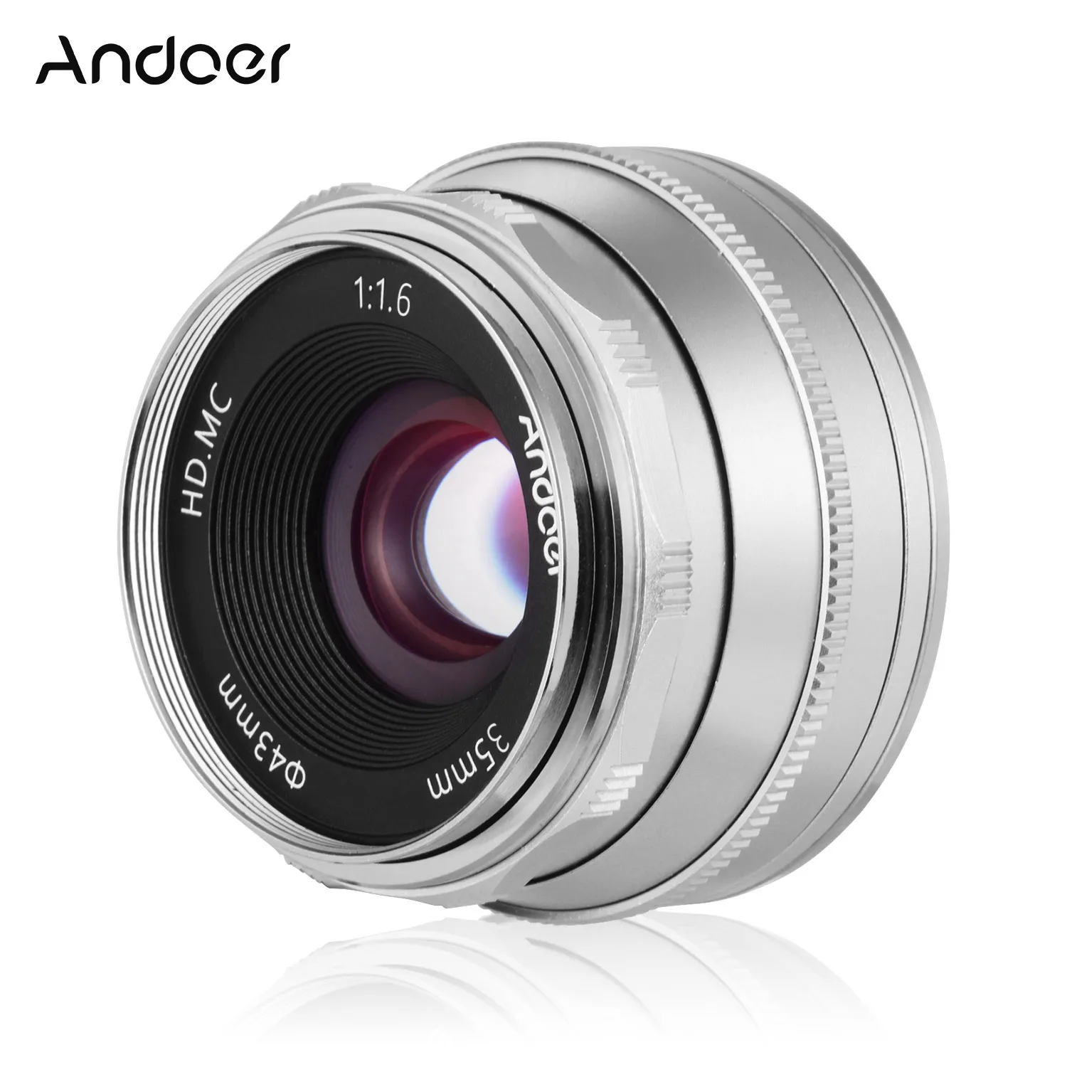 Ручная Фокусирующая линза Andoer 35 мм F1.6 большая апертура совместима с