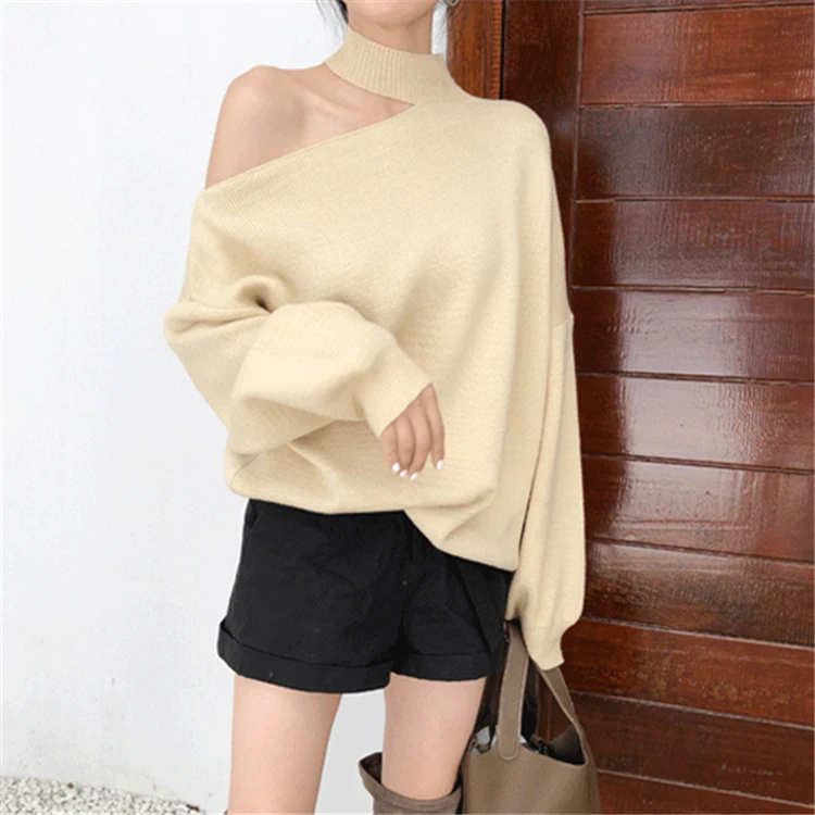 Colorfaith New Autumn Winter Women's Sweaters Casual Minimalist Tops Sexy Korean Style Knitting Off Shoulder Ladies SW7848