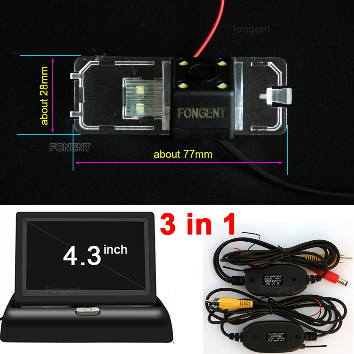 8008-Z1-43-AV Автомобильная обратная камера парковка " монитор для VW B7 Amaro Volkswagen VW Passat CC B6 Polo Хэтчбек Гольф Jetta Magotan Bora Scirocco - Название цвета: 8008-Z1-43-AV