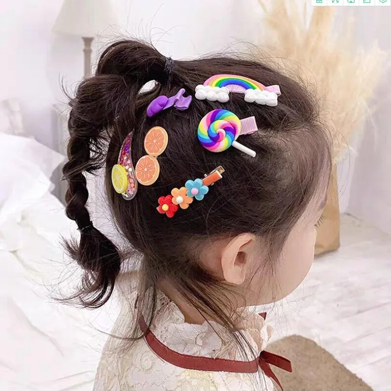 cnhairaccessories 4pcs Candy Rainbow Cloud Hair Clips