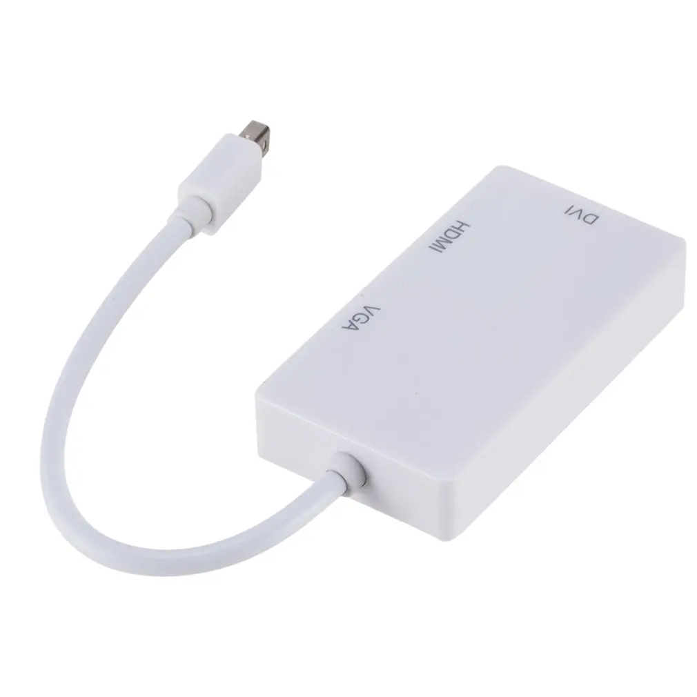 3 в 1 мини дисплей порт DP Thunderbolt к DVI адаптер VGA HDMI для Apple MacBook черный белый аксессуары