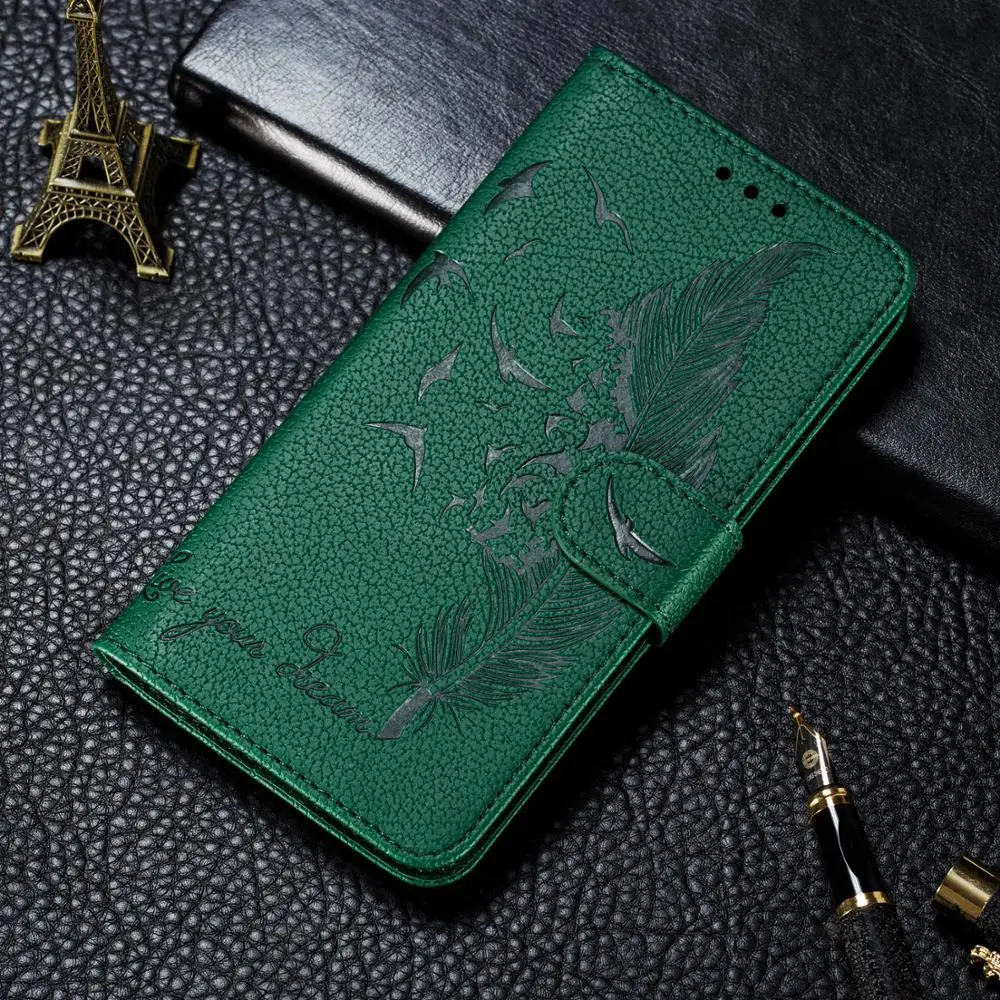 Перо с крышкой удерживаемой магнитом цветок чехол для samsung Galaxy M30 S M20 M10 A60 A50 A40 A30 A20 A10 A20E A2CORE Note10 Pro Чехол для телефона чехол s - Цвет: Green
