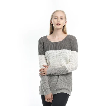 

Women Casual Long Sleeve Pullover Women Winter O Neck Patchwork Sweater Women Jumper Femme Soft Sweater