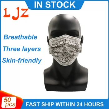 

Mask Disposable Grey dot square pattern Non-woven fabric 3 Layer Ply Filter Mask mouth Face mask Breathable Earloops Masks