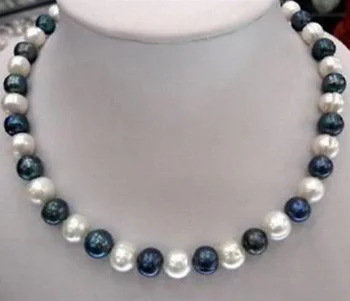 

8-9mm Natural Black & White Akoya Cultured Pearl Fashion Jewelry Necklace