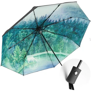 

Automatic Women Umbrella Rain Sun Folding Umbrella Anti-UV Shade Female Automatic Parasol Student Girls Gifts Travel Paraguas