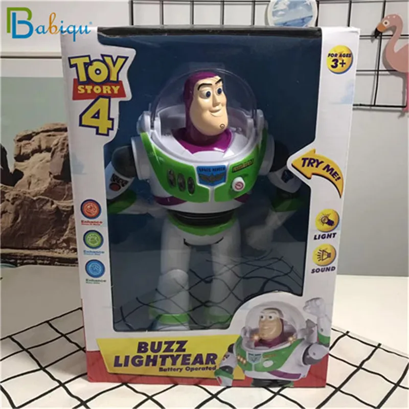 30cm Toy Story 4 Electronic Talking Buzz Lightyear Walkable PVC Action Figure Model Doll Christmas Birthday Gift for Kid Baby