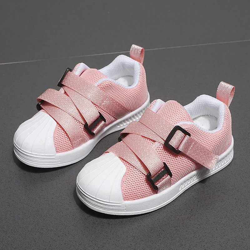 

Autumn New Children's Shoes Boys and Girls Shell Head Veneer Shoes Baby Breathable Shoes Mesh Surface