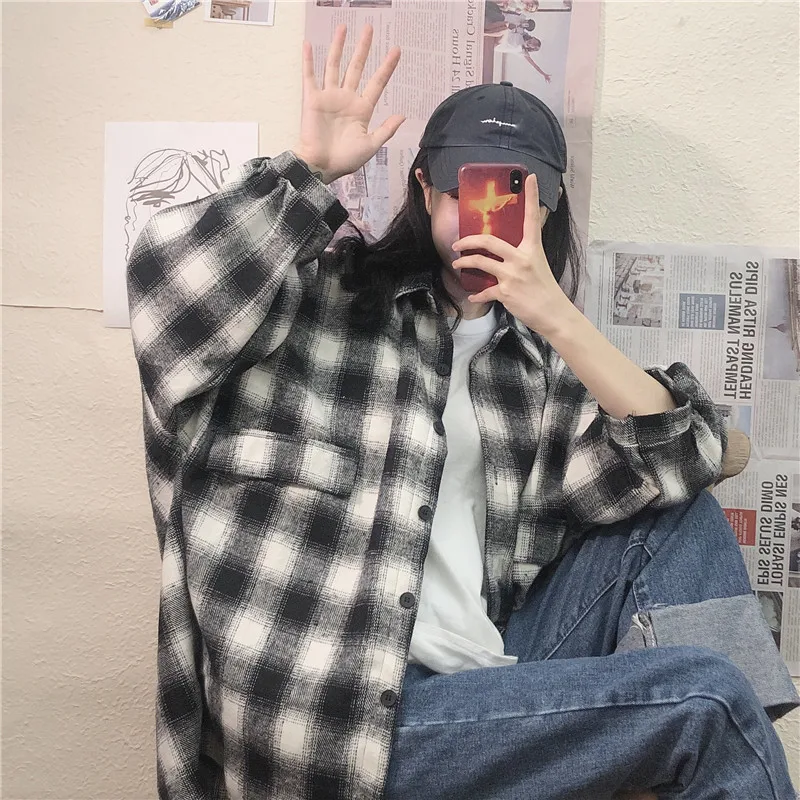 Фотосессия фабричная цена Управление 5 Осенняя стиль Harajuku-Стиль Повседневное записная книжка С ПЕРЕПЛЕТОМ с Fit, шерстяная одежда, рубашка с длинными рукавами Винтаж шерстяные J