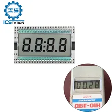 EDC190 12 Pin TN Positive 4 Digits Segment Clock Static LCD Display Panel Digital Tube No Backlight 30% Transmittance Mode