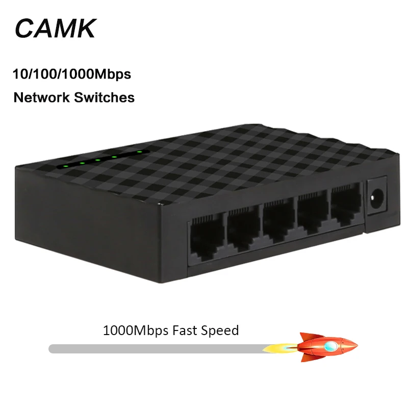 10/100/1000Mbps 5 Port Gigabit Network Switch Gigabit Ethernet Network Switcher RJ45 Lan Hub High Performance Ethernet EU Plug 1